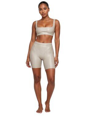 SKIMS Faux Leather Biker Shorts Shell 3X NWT